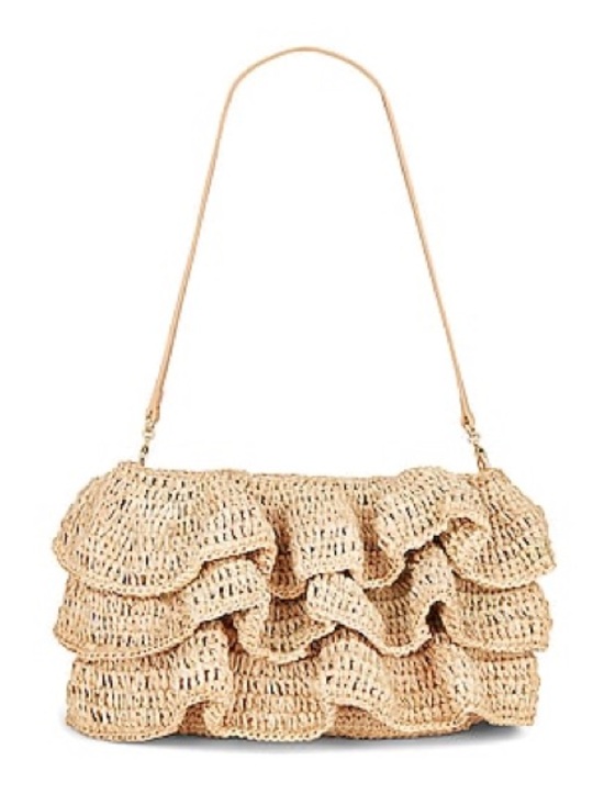 Loeffler Randall Handbags - Loeffler Randall Odette Clutch in Natural Woven Ruffle Purse from REVOLVE NWOT